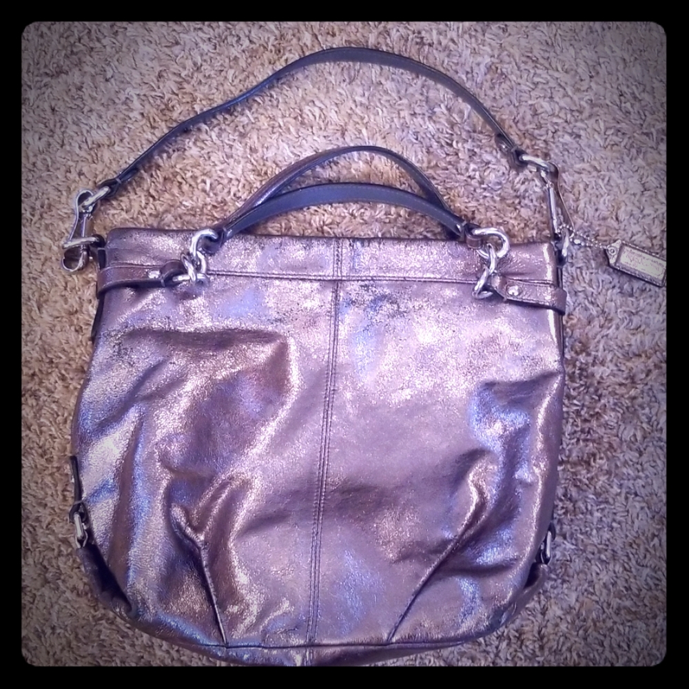 Metallic gold Coach purse
